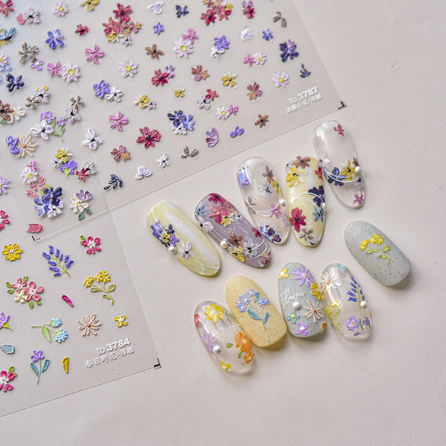 tomoni nailart Nagelsticker 3D selbstklebend WILDE BLUMEN 1794 1815 3794