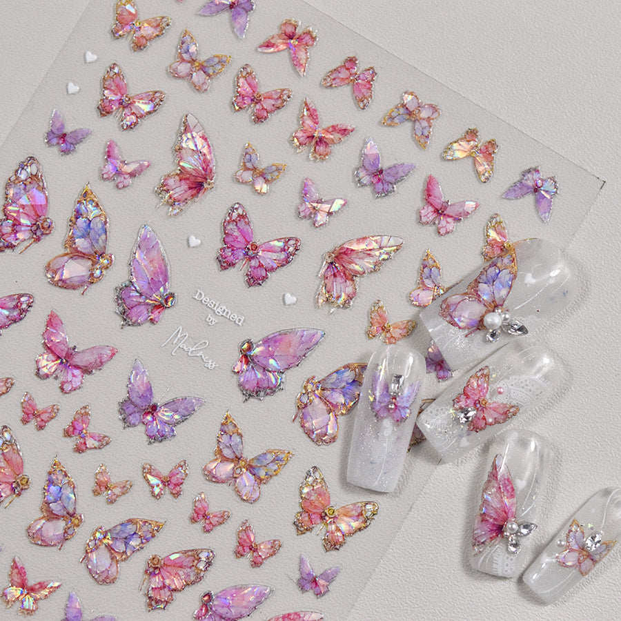 Nagelsticker Perlglanz - Schmetterling