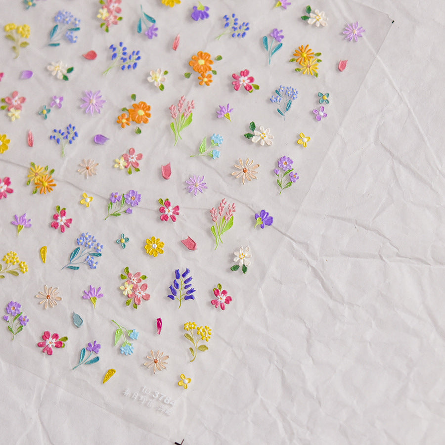 tomoni nailart Nagelsticker 3D selbstklebend WILDE BLUMEN 1794 1815 3794