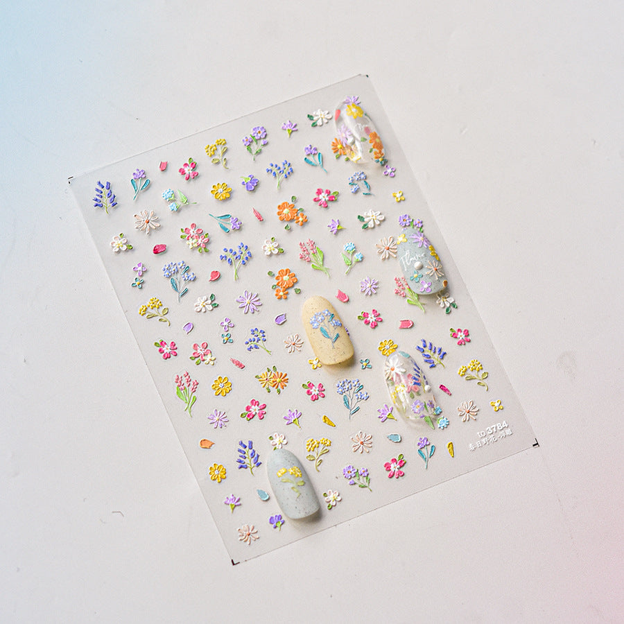 tomoni nailart Nagelsticker 3D selbstklebend WILDE BLUMEN 1794 1815 3794